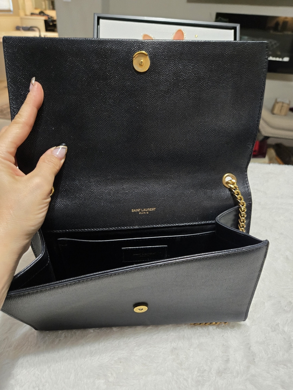 🔥 Saint Laurent Kate Medium Tassel YSL Wallet on Chain Grained Leather EUC 🔥 - Picture 9 of 12